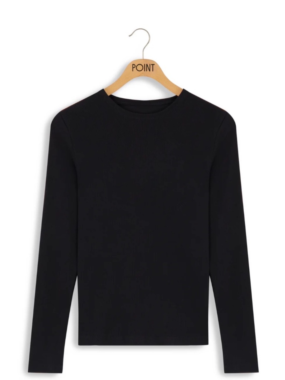NWT Point Collection Long Sleeve Classic Crew Tee Shirt Women Small Black